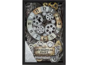 4063387464267 - Wanduhr CASABLANCA BY GILDE Wanduhr Steampunk Wanduhren Gr B H T 28 cm x 41 cm x 6 cm bunt (schwarz altgoldfarben) Wanduhren