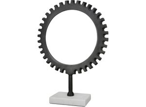 4063387506653 - Wanddekoobjekt CASABLANCA BY GILDE Skulptur Wheel Wanddekoobjekte Gr B H T 46 cm x 58 cm x 105 cm schwarz Wanddekoration