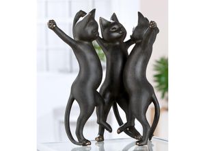 4063387519691 - Tierfigur GILDE Katze Gatto-Trio schwarz schwarz B26cm H305cm T21cm Kunstharz Dekofiguren