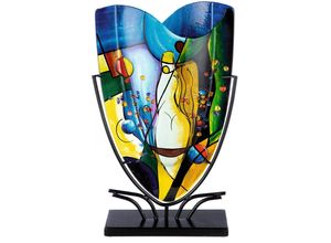 4063387524343 - Tischvase CASABLANCA BY GILDE Magic Dekovase Vasen Gr B H T 30 cm x 47 cm x 10 cm bunt Weitere Weihnachtsdeko Vase aus Glas mit schwarzem Metallfuß