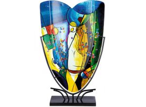 4063387524350 - Tischvase CASABLANCA BY GILDE Magic Dekovase Vasen Gr B H T 35 cm x 58 cm x 10 cm bunt Weitere Weihnachtsdeko Vase aus Glas mit schwarzem Metallfuß