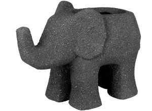 4063387524688 - Übertopf GILDE Pflanztopf Elefant Pflanzgefäße Gr B H T 15 cm x 29 cm x 24 cm grau (anthrazitfarben) Übertöpfe