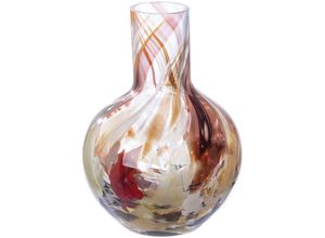 4063387528860 - GILDE Tischvase Vase Roslin Höhe ca 21 cm (1 St) Europäische Handarbeit aus durchgefärbtem Glas braun|rot