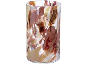 4063387528884 - GILDE Tischvase Vase Roslin Höhe ca 24 cm (1 St) Europäische Handarbeit aus durchgefärbtem Glas braun|rot