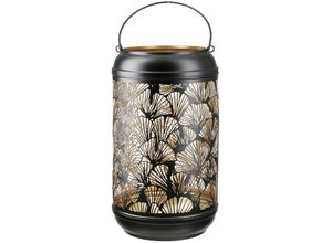 4063387550472 - Windlicht GILDE Windlicht Ginkgo schwarz H36 cm schwarz B20cm H36cm T20cm Ø20cm Metall Kerzenhalter