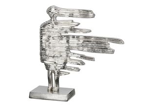 4063387577196 - Dekofigur GILDE Skulptur Verwehung silberfarben H 38 cm silber (silberfarben) B36cm H38cm T105cm Aluminium Dekofiguren