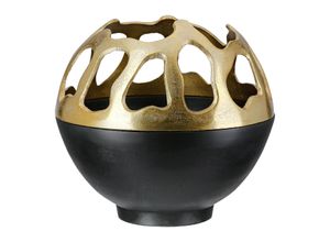 4063387577219 - Windlicht GILDE Windlicht Branca goldfarben  schwarz schwarz (goldfarben schwarz) B258cm H25cm T258cm Ø258cm Aluminium Kerzenhalter