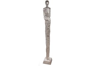 4063387577233 - Dekofigur GILDE Skulptur Frau Salvina silberfarben H 156 cm silber (silberfarben) B20cm H156cm T20cm Aluminium Dekofiguren