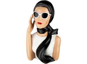 4063387588109 - Dekofigur GILDE Figur Frau Lady Audrey schwarz  weiß H 275 cm schwarz-weiß (schwarz weiß) B175cm H275cm T16cm Kunstharz Dekofiguren