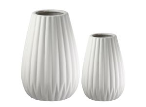 4063387591864 - Casablanca by Gilde Tischvase »2tlg Set Vase Piega weiss H17 cm« (1 St)