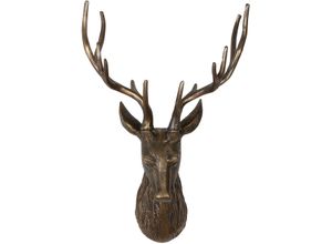 4063387591970 - Dekogeweih GILDE Wandobjekt Hirsch Liam bronzefarben H 55 cm braun (bronzefarben) B31cm H55cm T20cm Aluminium Dekogeweihe