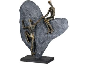 4063387592137 - Dekoobjekt CASABLANCA BY GILDE Skulptur Herz Heart of stone bronzefarben  grau H 297 cm bronzefarben grau B97cm H297cm T238cm Kunstharz Dekofiguren