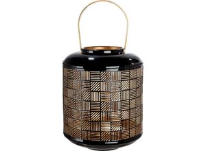 4063387675359 - Kerzenlaterne CASABLANCA BY GILDE Nero Weihnachtsdeko Kerzenhalter Gr B H T 22 cm x 28 cm x 22 cm schwarz (goldfarben schwarz) Windlichter Laternen aus Metall