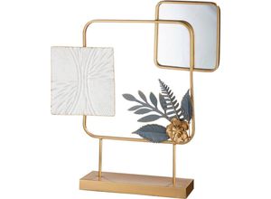 4063387677926 - Wanddekoobjekt CASABLANCA BY GILDE Standrelief Belize Wanddekoobjekte Gr B H T 57 cm x 60 cm x 9 cm goldfarben Wanddekoration