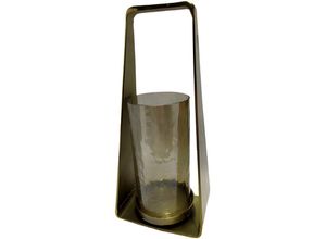 4063387678701 - GILDE Windlicht Kerzenhalter Trento (1 St) 1-flammig aus Aluminium und Glas Breite ca 20 cm goldfarben