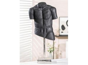 4063387693346 - Dekoobjekt CASABLANCA BY GILDE Skulptur Torso\ Dekofiguren Gr B H T 27 cm x 55 cm x 125 cm grau (anthrazitfarben) Weitere Weihnachtsdeko