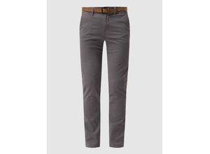 4063421108959 - Herren Slim Chino Hose mit Gürtel - Slim Fit - Grau - Castlerock Grey