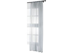 4063425007630 - Gardinen transparent mit Kräuselband Stores Voile (1 Stück) grau 140x245 cm - grau - Woltu