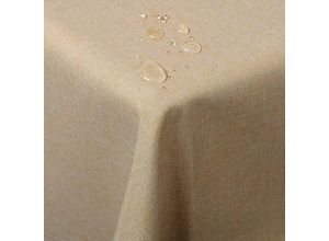 4063425025306 - Tischdecke Tischtuch waschbar Sand 130x220cm - Woltu