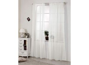 4063425026471 - Gardinen transparent mit Kräuselband Stores Voile (1 Stück) creme 140x225 cm - creme - Woltu