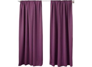 4063425044253 - 2er Set Gardine blickdicht 250 g m² mit Kräuselband violette 135x245 cm - violette - Woltu