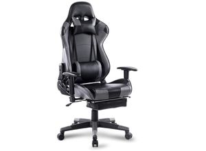 4063425045632 - Gaming Stuhl Racing Stuhl Bürostuhl Chefsessel Schreibtischstuhl Sportsitz mit Kopfstütze und Lendenkissen Armlehne verstellbar mit Fußstütze