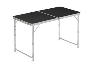 4063425050650 - Campingtisch Klapptisch Gartentisch Arbeitstisch Balkontisch höhenverstellbar Aluminium mdf Schwarz - schwarz - Woltu