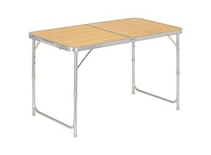 4063425050667 - Campingtisch Klapptisch Gartentisch Arbeitstisch Balkontisch höhenverstellbar Aluminium mdf Hell Eiche - Hell Eiche - Woltu