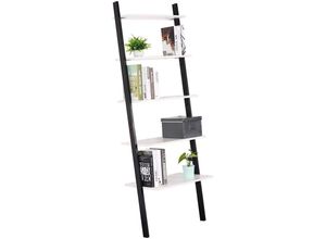 4063425062806 - Woltu - Leiterregal Standregal Hochregal Metallregal Blumentreppe Treppenregal Pflanzenregal Holzregal Stufenregal Wandregal Dekoregal Blumenregal