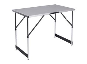 4063425063575 - Campingtisch Klapptisch Gartentisch Arbeitstisch Balkontisch höhenverstellbar Aluminium Stahl mdf Grau - grau - Woltu