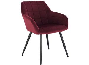 4063425065579 - Esszimmerstuhl 1 Stück Küchenstuhl Polsterstuhl Wohnzimmerstuhl Sessel mit Armlehne Sitzfläche aus Samt Metallbeine Bordeaux - bordeaux - Woltu 4063425065579 - Esszimmerstuhl 1 Stück Küchenstuhl Polsterstuhl Wohnzimmerstuhl Sessel mit Armlehne Sitzfläche aus Samt Metallbeine Bordeaux - bordeaux - Woltu