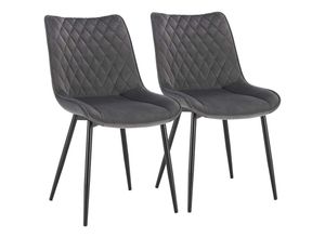 4063425078708 - Esszimmerstühle 2er Set Küchenstuhl Polsterstuhl Wohnzimmerstuhl Sessel mit Rückenlehne Sitzfläche aus Samt Metallbeine Dunkelgrau - dunkelgrau 4063425078708 - Esszimmerstühle 2er Set Küchenstuhl Polsterstuhl Wohnzimmerstuhl Sessel mit Rückenlehne Sitzfläche aus Samt Metallbeine Dunkelgrau - dunkelgrau