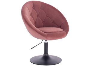 4063425082941 - 1 x Barsessel Loungesessel mit Armlehne stufenlose Höhenverstellung Samt Rosa - rosa - Woltu