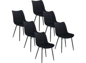 4063425085652 - Woltu - 6 x Esszimmerstühle 6er Set Esszimmerstuhl Küchenstuhl Polsterstuhl Design Stuhl mit Rückenlehne mit Sitzfläche aus Samt Gestell aus