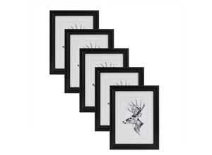 4063425088974 - 5er Set 20x25 cm Bilderrahmen Artos Stil Holz Rahmen Fotogalerie Glasscheibe schwarz - schwarz - Woltu