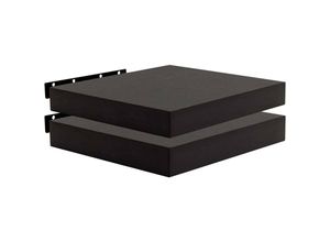 4063425089520 - 2er Set Wandregal Bücherregal Deko Wandablagen mdf Holz Hängeregal schwarz 30x229x38cm - schwarz - Woltu