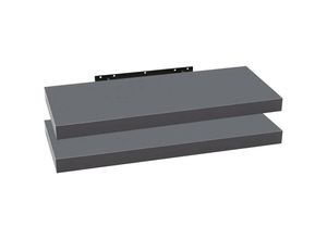 4063425089599 - 2er Set Wandregal Bücherregal Deko Wandablagen mdf Holz Hängeregal dunkelgrau 110x229x38cm - dunkelgrau - Woltu