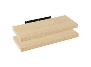 4063425089612 - 2er Set Wandregal Bücherregal Deko Wandablagen mdf Holz Hängeregal Gelb Eiche 60x229x38cm - Gelb Eiche - Woltu