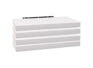 4063425089742 - 4er Set Wandregal Bücherregal Deko Wandablagen mdf Holz Hängeregal weiß 50x229x38cm - weiß - Woltu