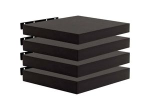 4063425089797 - 4er Set Wandregal Bücherregal Deko Wandablagen mdf Holz Hängeregal schwarz 40x229x38cm - schwarz - Woltu