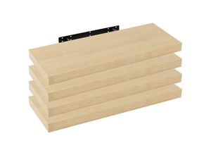 4063425089872 - 4er Set Wandregal Bücherregal Deko Wandablagen mdf Holz Hängeregal Gelb Eiche 60x229x38cm - Gelb Eiche - Woltu