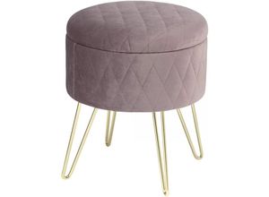 4063425097624 - Woltu - Polsterhocker mit Stauraum Samt Pouf rund rosa - rosa