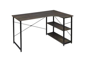 4063425100850 - Woltu - Schreibtisch Computertisch Büromöbel pc Tisch Bürotisch Arbeitstisch aus Holz und Stahl mit Ablage ca 120x74x715 cm schwarz-rostfarbe