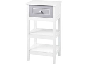 4063425118268 - Woltu - Nachttisch mit Schublade und 2 Ablagen aus mdf weiß