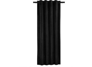 4063425123392 - Verdunklungsgardine mit Kräuselband (1 Stück) schwarz 140x225 cm - schwarz - Woltu