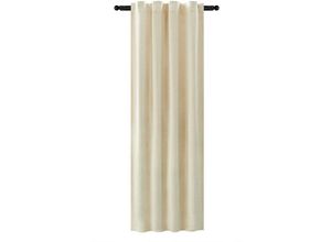 4063425123422 - Verdunklungsgardine mit Kräuselband (1 Stück) beige 140x225 cm - beige - Woltu