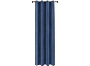 4063425128229 - Verdunklungsgardine mit Ösen in vielen Farben (1 Stück) Marineblau 140x225 cm - Marineblau - Woltu