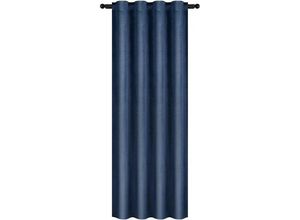 4063425128410 - Verdunklungsgardine mit Kräuselband (1 Stück) Marineblau 140x245 cm - Marineblau - Woltu