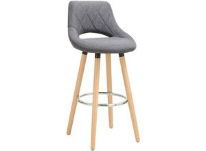 4063425134855 - 1 x Barhocker 1 Stück Barstuhl aus Leinen Holzgestell mit Lehne + Fußstütze Design Stuhl Küchenstuhl Optimal Komfort Dunkelgrau - Woltu 4063425134855 - 1 x Barhocker 1 Stück Barstuhl aus Leinen Holzgestell mit Lehne + Fußstütze Design Stuhl Küchenstuhl Optimal Komfort Dunkelgrau - Woltu