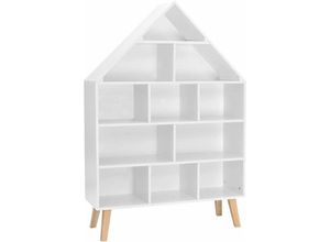 4063425136224 - Woltu - Kinder Bücherregal Hausform Kinderregal mit 5 Ebenen weiß